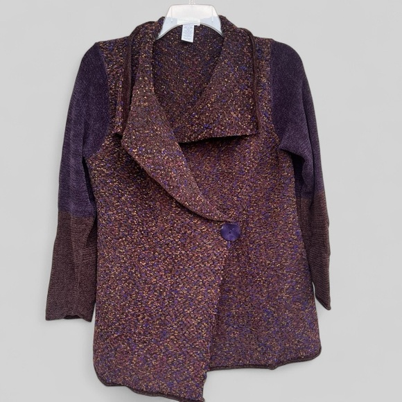 Soft Surroundings Sweaters - Soft Surroundings Purple and Brown Cardigan